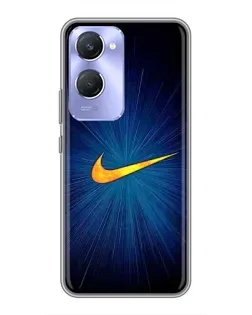 Чехол для Vivo Y36c с картинкой «Синий пульс Nike»