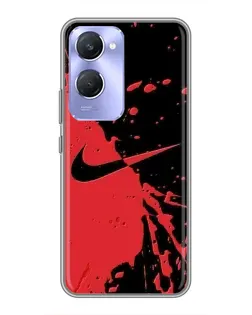 Чехол для Vivo Y36c с картинкой «Красные брызги Nike»