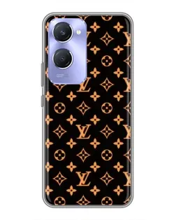 Чехол для Vivo Y36c с картинкой «Золотая монограмма LV»