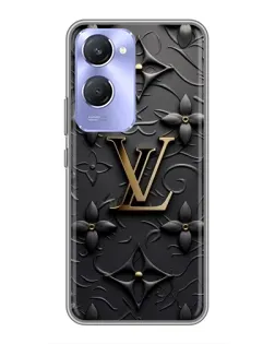 Чехол для Vivo Y36c с картинкой «Кожаная текстура LV»