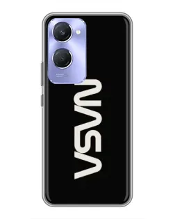 Чехол для Vivo Y36c с картинкой «NASA — вертикальный логотип»