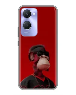 Чехол для Vivo Y36c с картинкой «Bored Ape в красном»