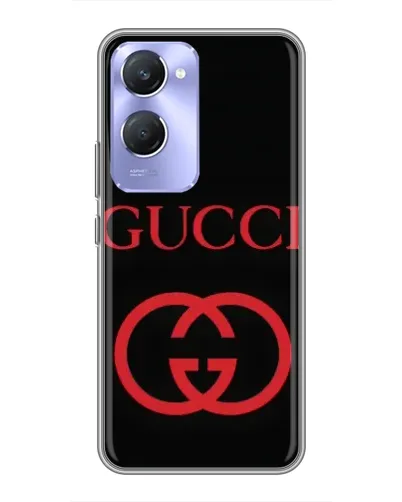 Чехол для Vivo Y36c с картинкой «Gucci — красный логотип»