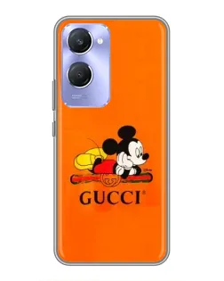 Чехол для Vivo Y36c с картинкой «Микки Маус Gucci — оранж»