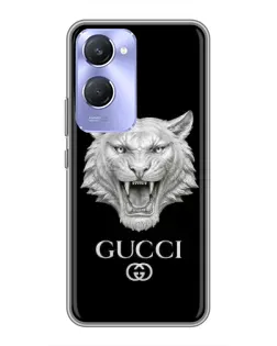 Чехол для Vivo Y36c с картинкой «Gucci — серебряный лев»