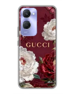Чехол для Vivo Y36c с картинкой «Gucci — бордовые розы»