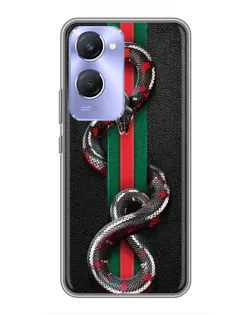 Чехол для Vivo Y36c с картинкой «Gucci — змея на полосе»