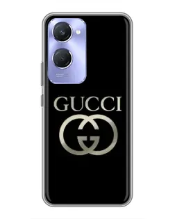 Чехол для Vivo Y36c с картинкой «Gucci — золото на черном»