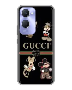 Чехол для Vivo Y36c с картинкой «Gucci — герои Disney и монограмма»