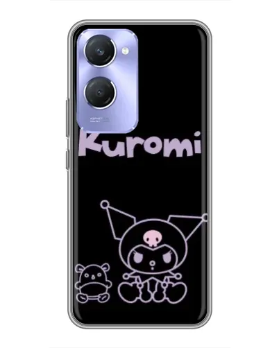 Чехол для Vivo Y36c с картинкой «Kuromi — черный минимализм»