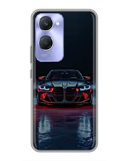 Чехол для Vivo Y36c с картинкой «BMW на мокрой дороге»