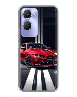 Чехол для Vivo Y36c с картинкой «Красная BMW на дороге»