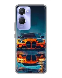 Чохол для Vivo Y36c з картинкою «BMW — золота емблема»