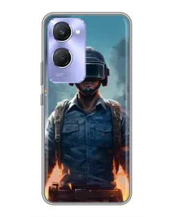 Чехол для Vivo Y36c с картинкой «PUBG — реалистичный герой»