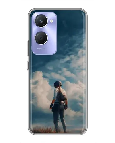 Чехол для Vivo Y36c с картинкой «Герой PUBG на скале»