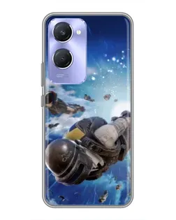 Чехол для Vivo Y36c с картинкой «Десант PUBG — прыжок»