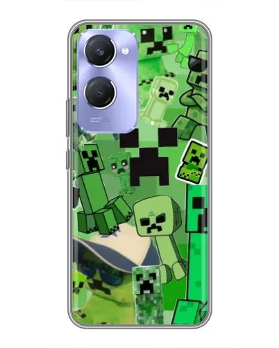Чехол для Vivo Y36c с картинкой «Криперы Minecraft»