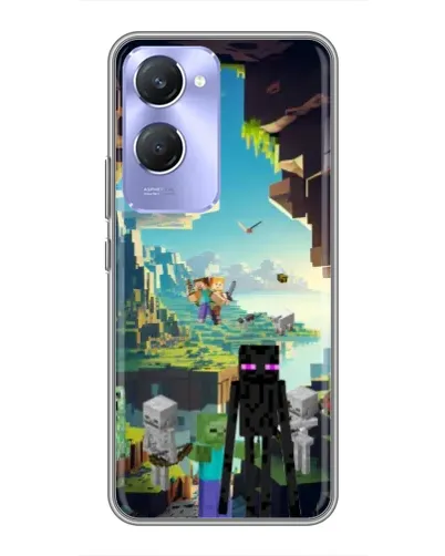 Чехол для Vivo Y36c с картинкой «Эндермен в лесу»
