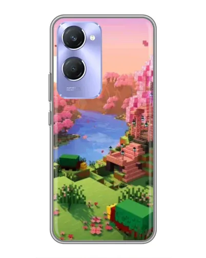 Чехол для Vivo Y36c с картинкой «Розовое дерево Minecraft»