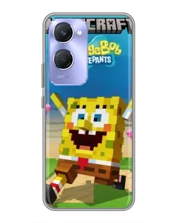 Чохол для Vivo Y36c з картинкою «Губка Боб Minecraft»
