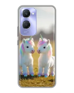 Чехол для Vivo Y36c с картинкой «Пара единорогов»