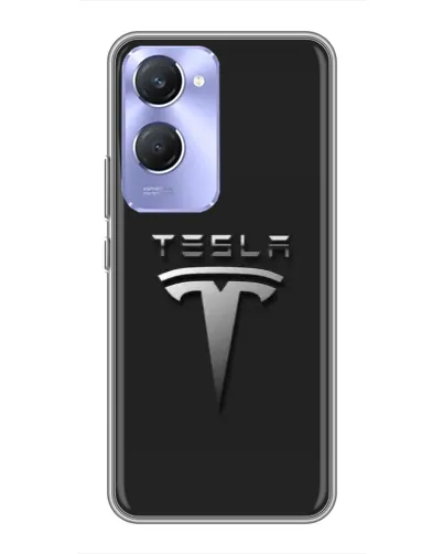 Чехол для Vivo Y36c с картинкой «Стальной логотип Tesla»