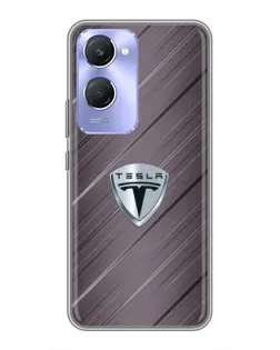 Чехол для Vivo Y36c с картинкой «Металлическая текстура Tesla»