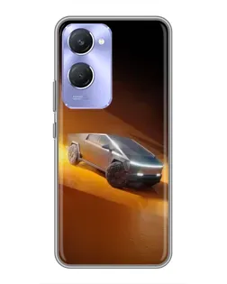 Чехол для Vivo Y36c с картинкой «Cybertruck в пустыне»