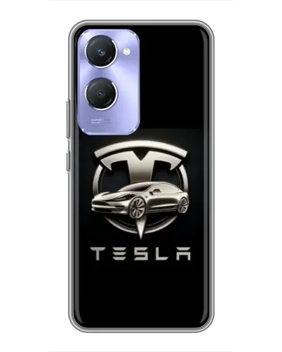 Чехол для Vivo Y36c с картинкой «Tesla — серебристое авто»