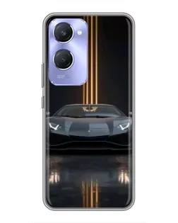 Чехол для Vivo Y36c с картинкой «Lamborghini золотые линии»