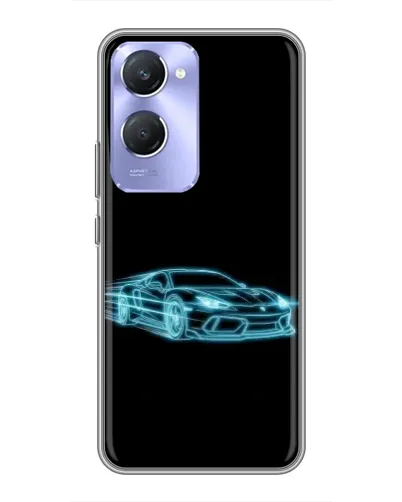 Чехол для Vivo Y36c с картинкой «Неоновый контур Lamborghini»