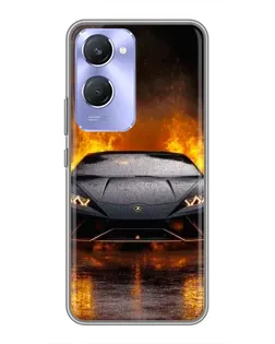 Чехол для Vivo Y36c с картинкой «Lamborghini в огне»
