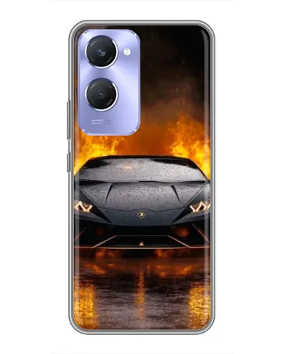 Чехол для Vivo Y36c с картинкой «Lamborghini в огне»