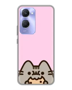 Чехол для Vivo Y36c с картинкой «Pusheen и печенье»