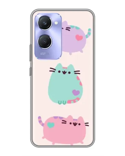 Чехол для Vivo Y36c с картинкой «Pusheen трио»