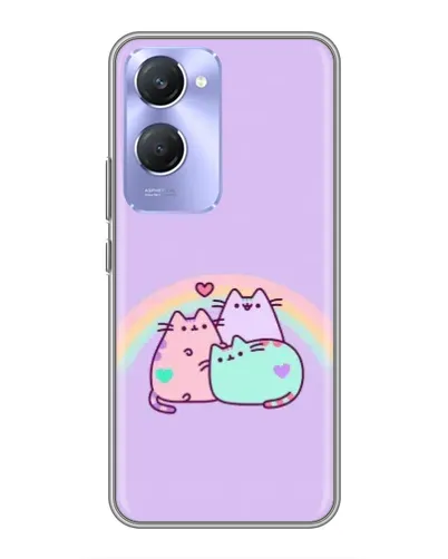 Чехол для Vivo Y36c с картинкой «Радужные Пушины»
