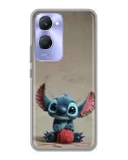 Чехол для Vivo Y36c с картинкой «Стич на коричневом фоне»