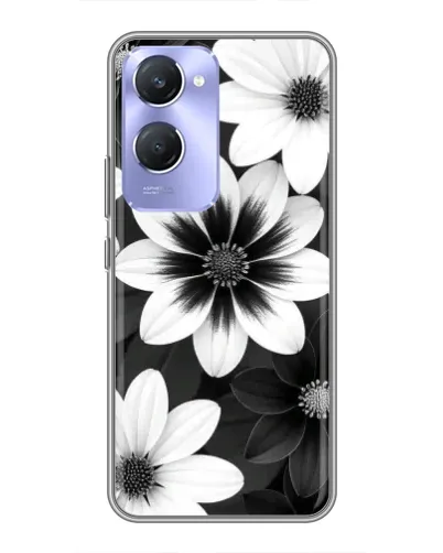 Чехол для Vivo Y36c с картинкой «Монохромные астры»
