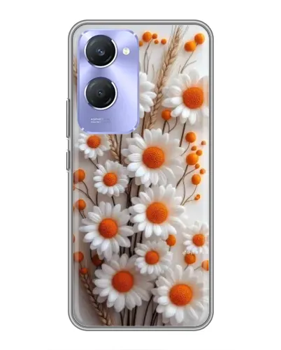 Чехол для Vivo Y36c с картинкой «Белые сухоцветы»