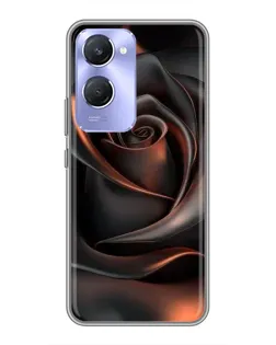 Чехол для Vivo Y36c с картинкой «Шелковая черная роза»