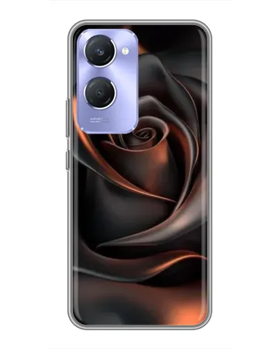 Чехол для Vivo Y36c с картинкой «Шелковая черная роза»