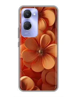 Чехол для Vivo Y36c с картинкой «Оранжевый макро цветок»
