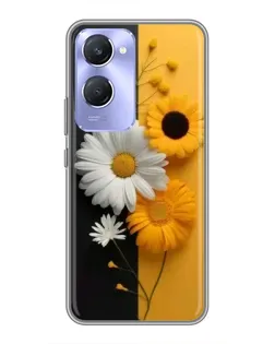 Чехол для Vivo Y36c с картинкой «Подсолнух и ромашка»