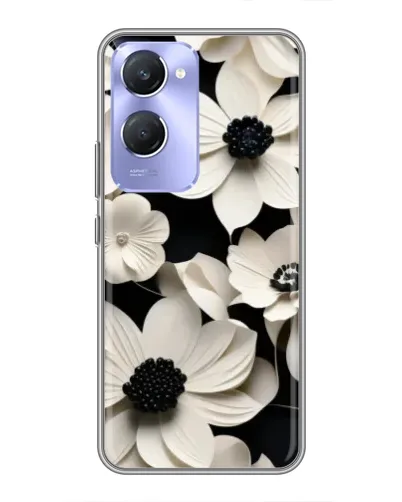 Чехол для Vivo Y36c с картинкой «Объемные белые цветы»