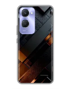 Чехол для Vivo Y36c с картинкой «Черные геометрические блоки»