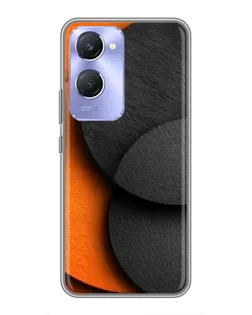 Чехол для Vivo Y36c с картинкой «Геометрия оранжевых кругов»