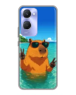 Чехол для Vivo Y36c с картинкой «Морская капибара»
