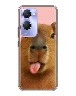 Чехол для Vivo Y36c с картинкой «Капибара с языком»