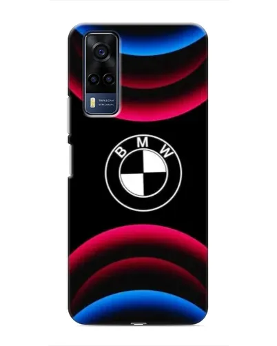 Чехол для Vivo Y51 (2020) с картинкой «Логотип BMW и неоновые дуги»