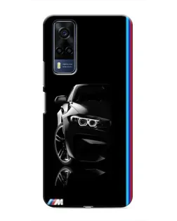Чехол для Vivo Y51 (2020) с картинкой «Силуэт BMW в темноте»